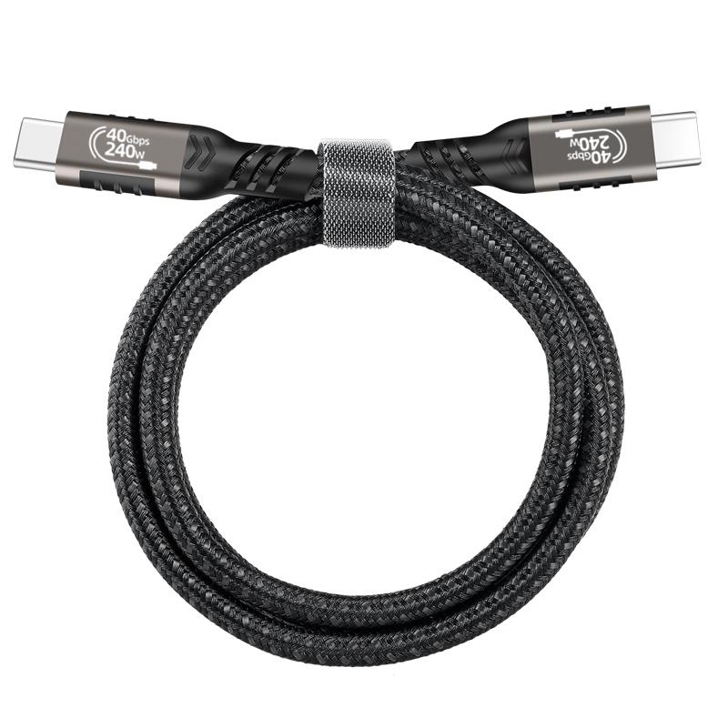Qgeem QG01 Type-C to Type-C USB4 PD Data Kablosu 240W 40Gbps 8K@60Hz 0.5 Metre