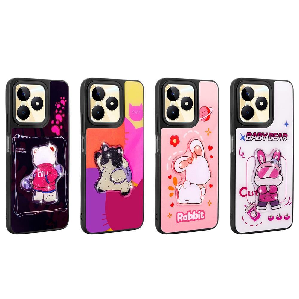 REALME C53 4G Case Shining Embossed Iconic Figured Zore Amas Silicone Cover