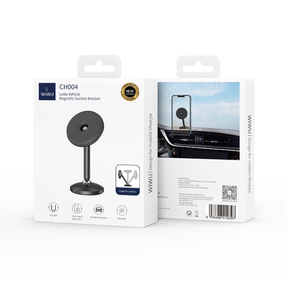 Wiwu CH004 360 Derece Dönebilen Magnetik Düz Zemin Versiyon Araç Telefon Tutucu