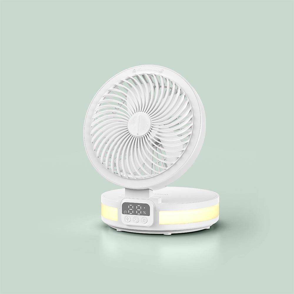 ​Wiwu FS05 Katlanabilir Şarjlı Dijital LED Ekranlı Gece Lambalı Masaüstü Fan