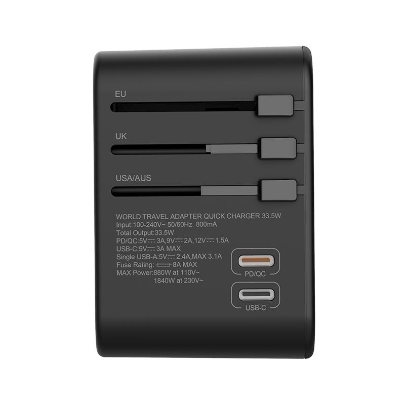 Wiwu UA-303 Çoklu Universal TR/US/UK/AUS/EU Uyumlu Şarj Adaptörü 18W