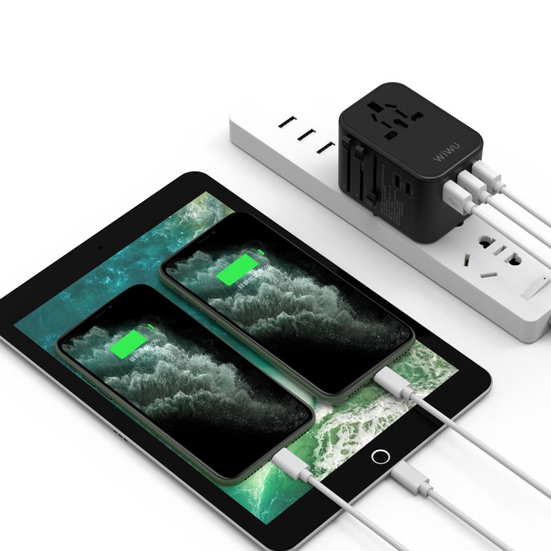 Wiwu UA-303 Çoklu Universal TR/US/UK/AUS/EU Uyumlu Şarj Adaptörü 18W