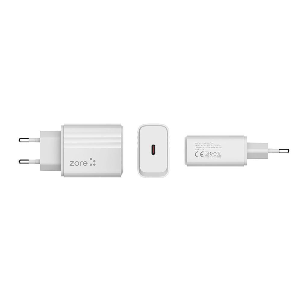 Zore Play Serisi PL2 Type-C to Lightning 2in1 PD Seyahat Şarj Aleti 20W