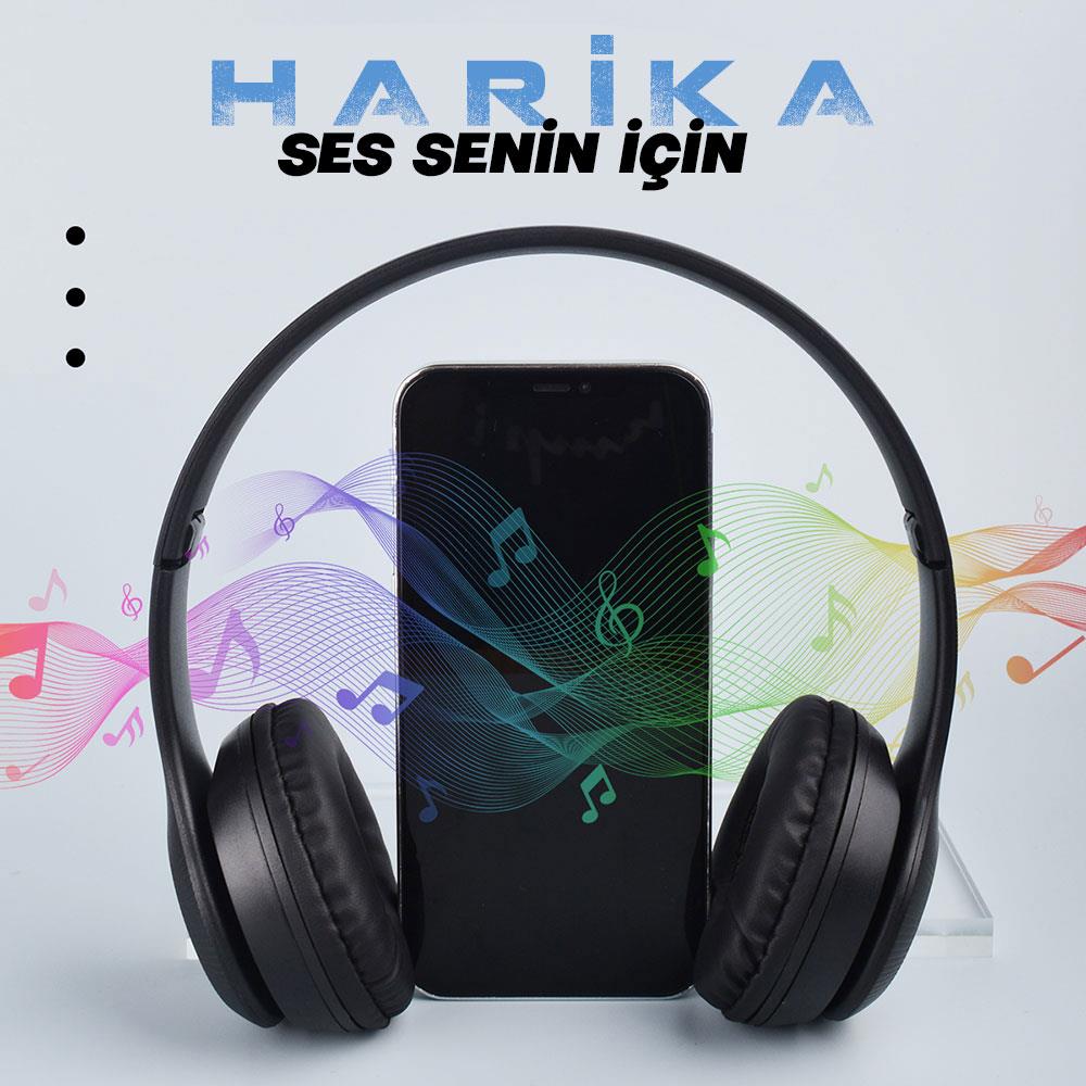 Zore ST95 Güçlü Ses Özelliği Ayarlanabilir ve Katlanabilir Kulak Üstü Bluetooth Kulaklık