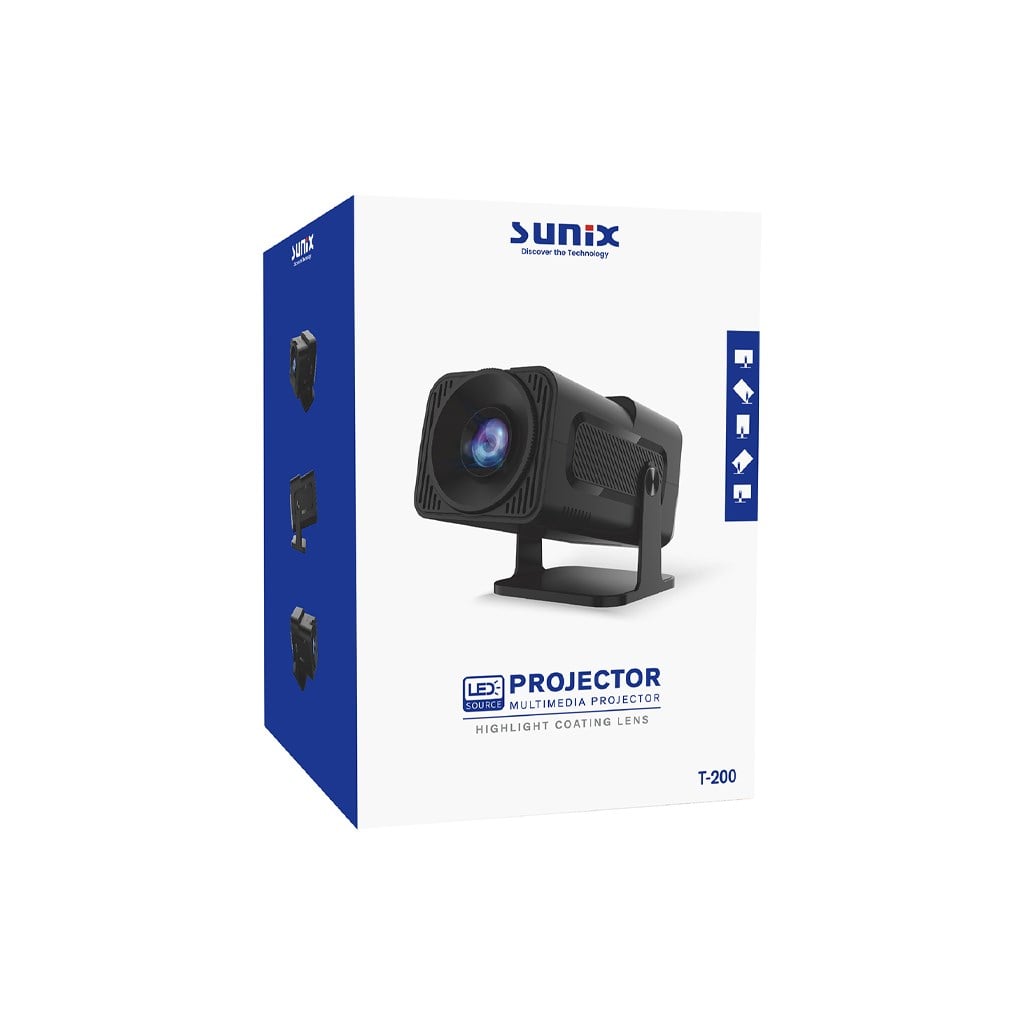 SUNİX T-200 Akıllı Android ve iOS Uyumlu Projeksiyon Cihazı