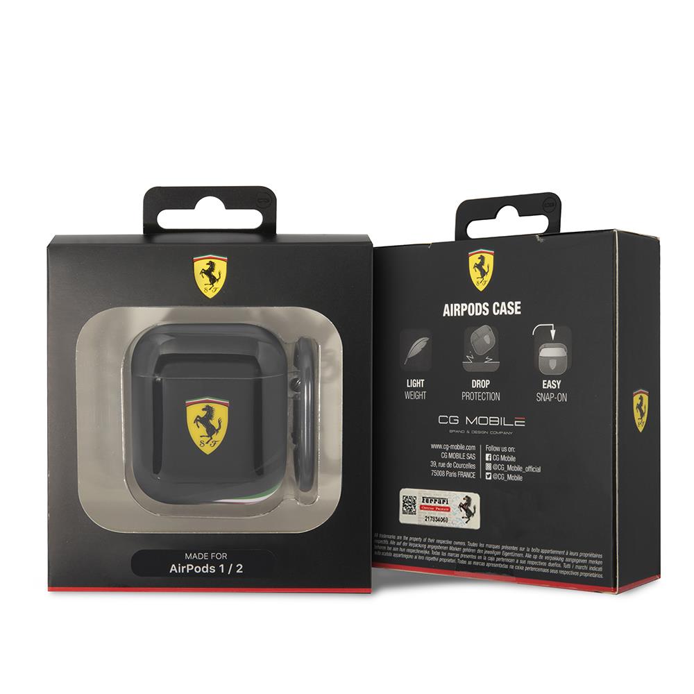 Apple Airpods Kılıf Ferrari Orjinal Lisanslı IML Baskılı Klasik Logolu TPU Kılıf