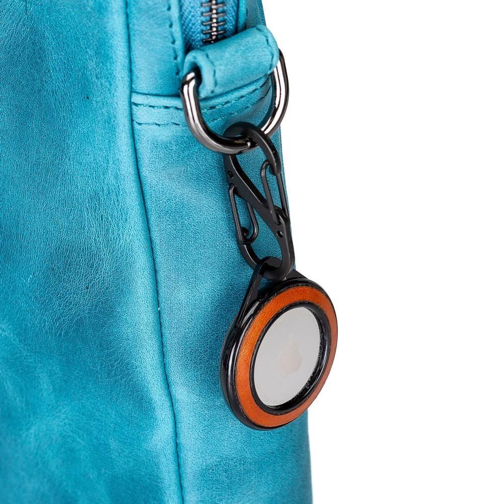 Apple AirTag Uyumlu Deri Anahtarlık Pelit TN18EF Gri