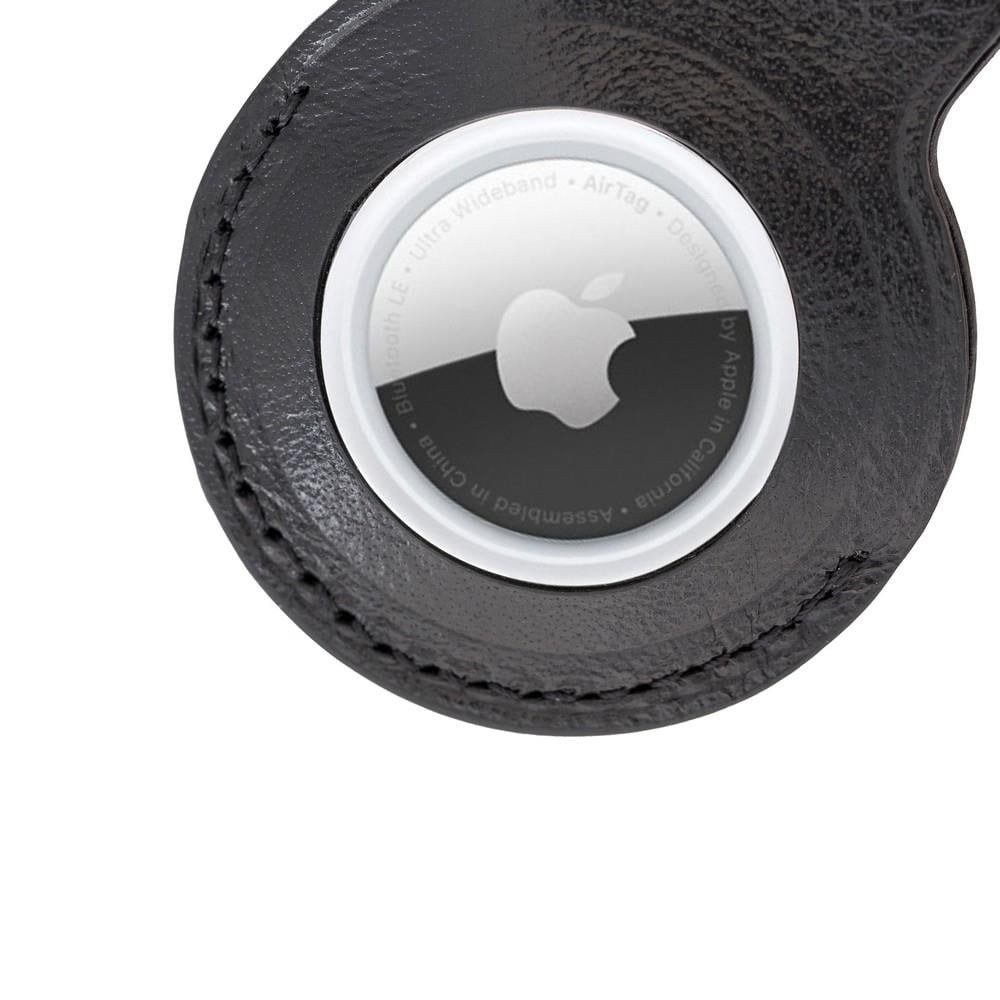 Apple AirTag Uyumlu Deri Anahtarlık, RST1 Siyah