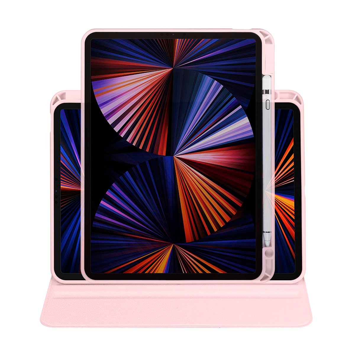 Apple iPad 10.2 (8.Nesil) Kılıf Zore Termik Kalem Bölmeli Dönebilen Standlı Kılıf