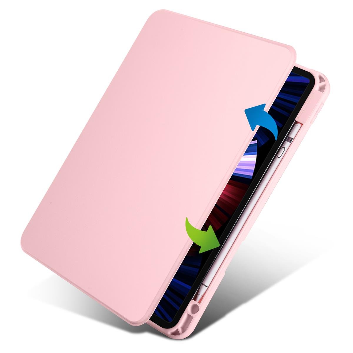 Apple iPad 10.2 (8.Nesil) Kılıf Zore Termik Kalem Bölmeli Dönebilen Standlı Kılıf