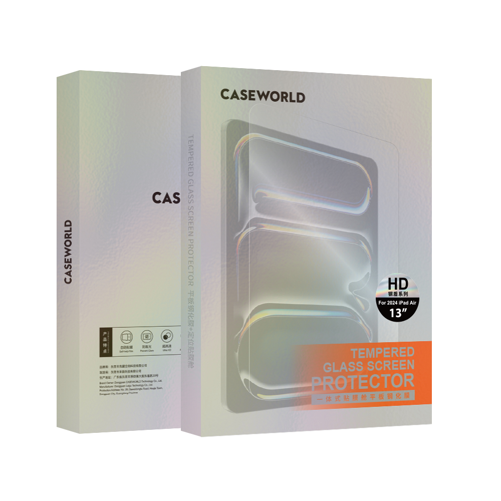Apple iPad Air 13 2024 CaseWorld Steel Shield Serisi Temperli Cam Ekran Koruyucu + Uygulama Aparatı