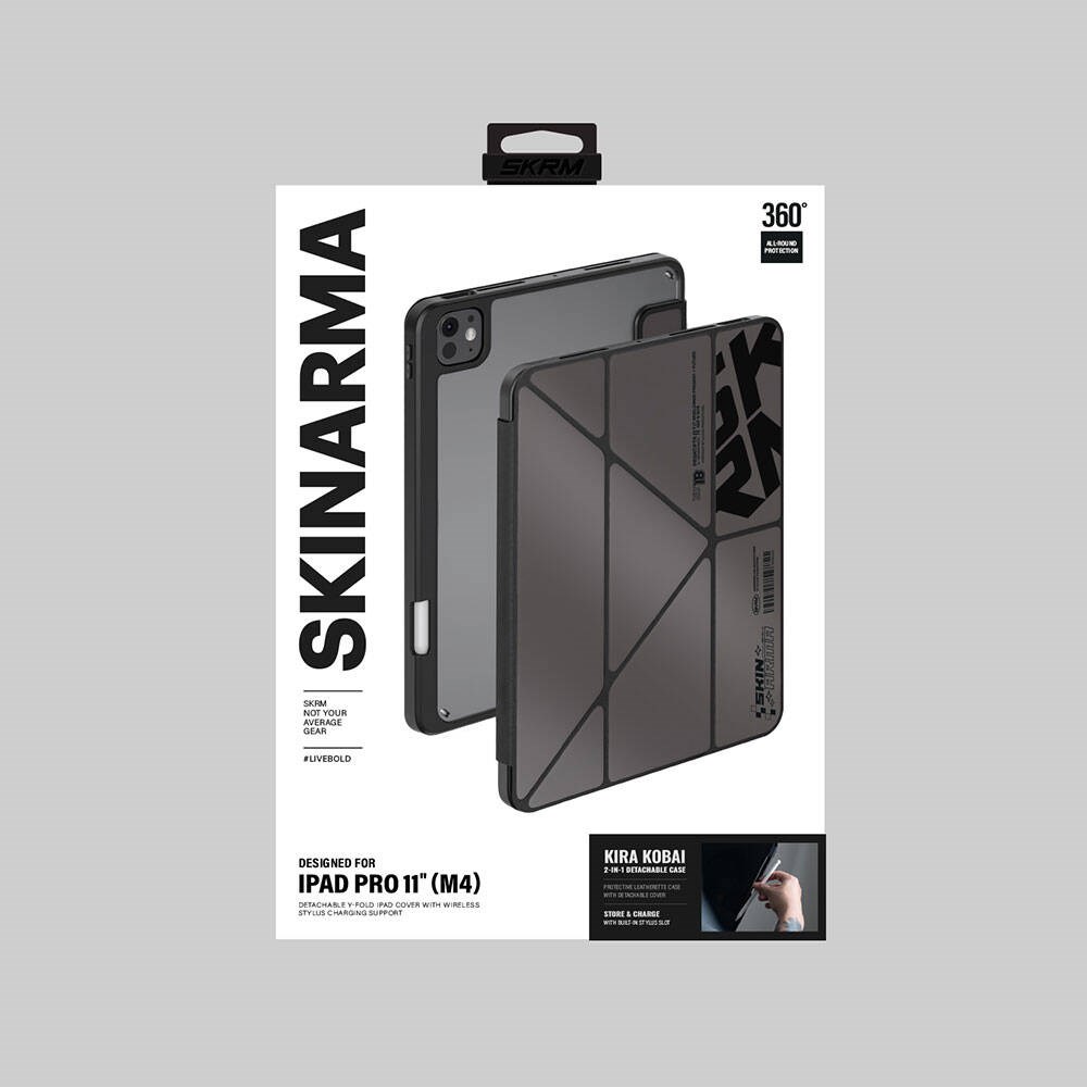 Apple iPad Pro 11 2025 M5 Kılıf SkinArma Holografik Tasarımlı Arkası Şeffaf Çıkarılabilir Magnetik Kira Kobai Kılıf