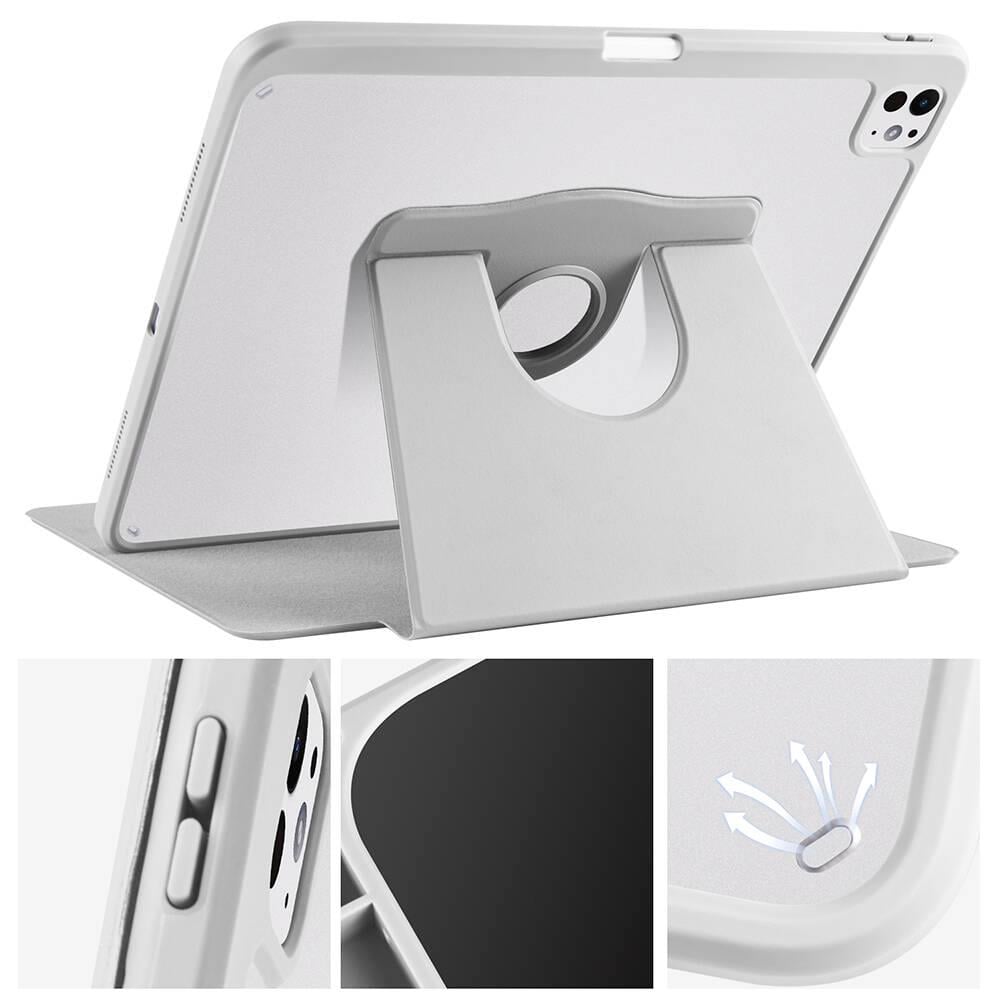 Apple iPad Pro 13 2025 M5 Kılıf Zore Termik Kalem Bölmeli Dönebilen Standlı Kılıf