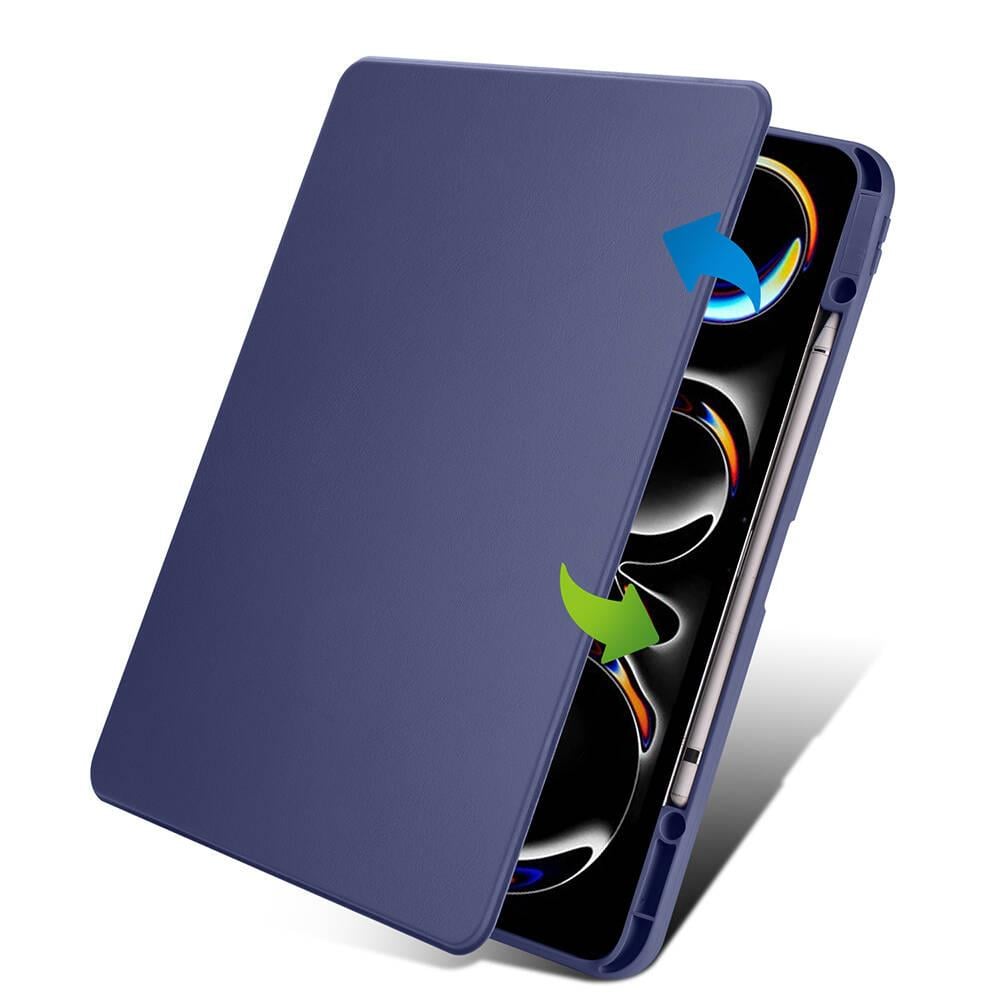 Apple iPad Pro 13 2025 M5 Kılıf Zore Termik Kalem Bölmeli Dönebilen Standlı Kılıf