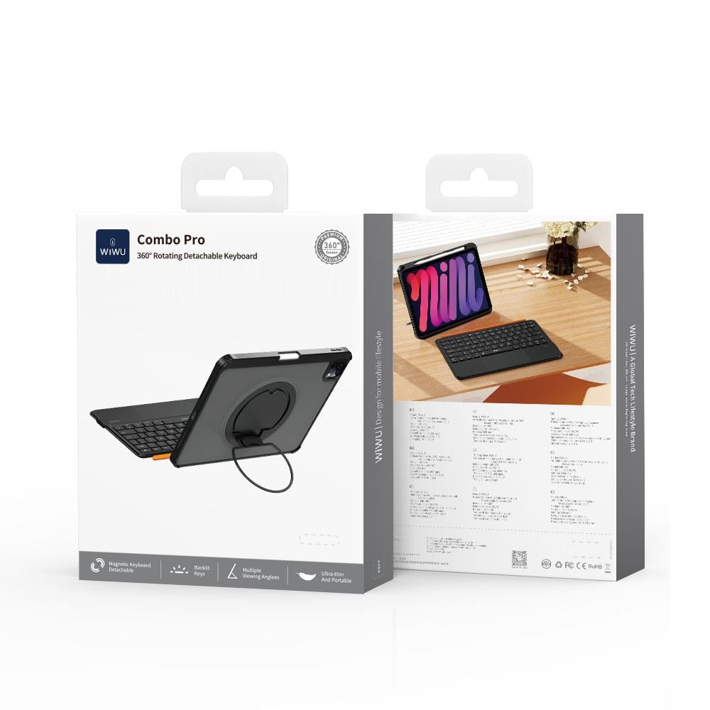 Apple iPad Pro 13 2025 M5 Wiwu MK-007 Combo Pro Kalem Bölmeli Klavyeli Standlı Kılıf