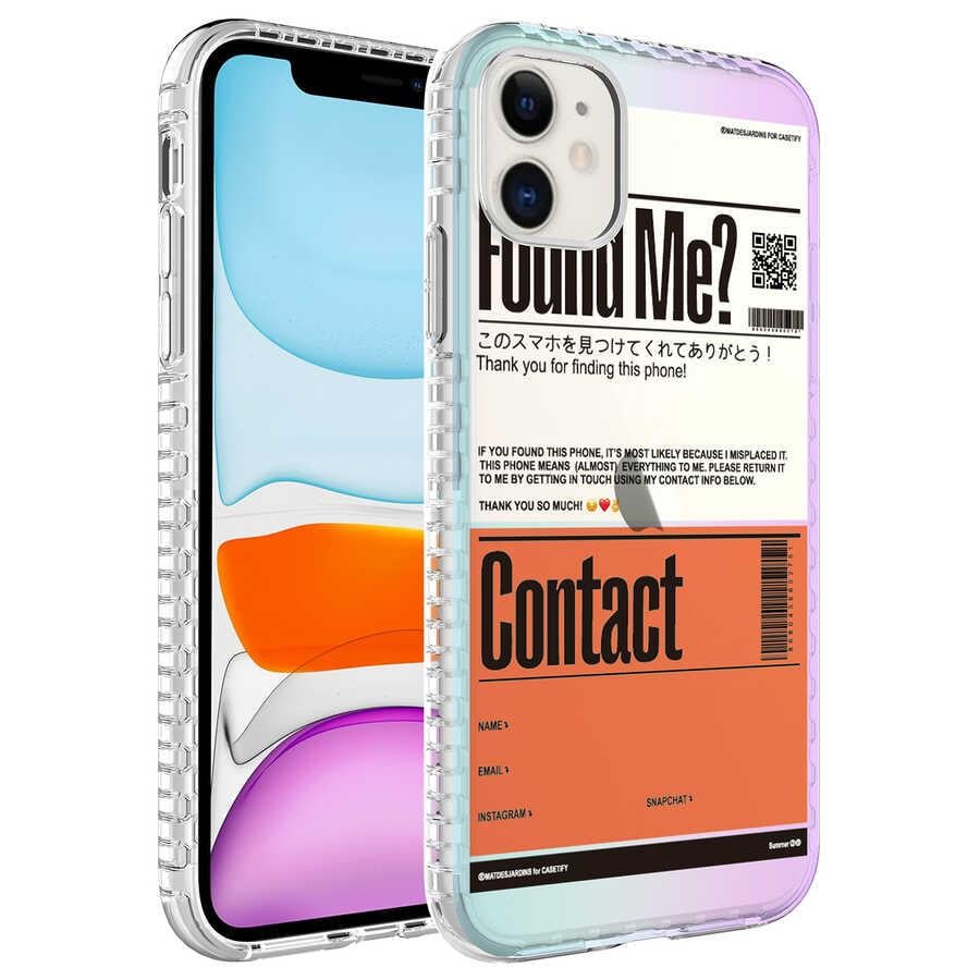 Apple iPhone 11 Kılıf Airbag Kenarlı Renkli Desenli Silikon Zore Elegans Kapak