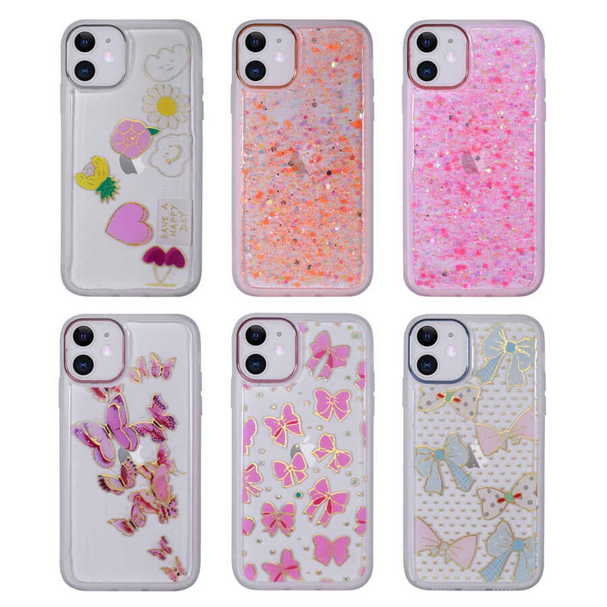 Apple iPhone 11 Kılıf Figürlü Desenli Işıltılı Sert Zore Sos Kapak