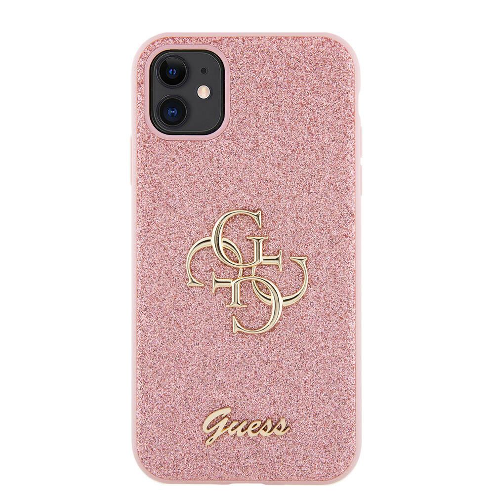 Apple iPhone 11 Kılıf Guess Orjinal Lisanslı 4G Büyük Metal Logolu Glitter Kapak