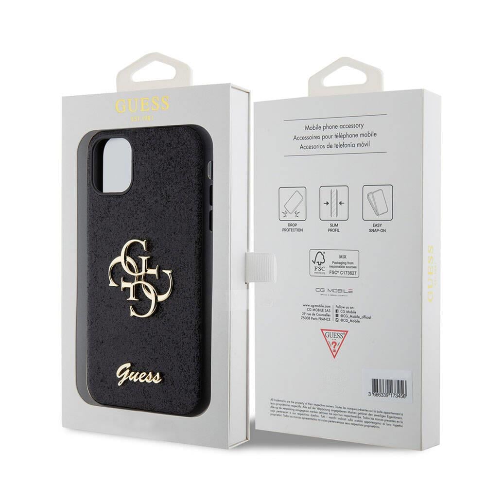 Apple iPhone 11 Kılıf Guess Orjinal Lisanslı 4G Büyük Metal Logolu Glitter Kapak