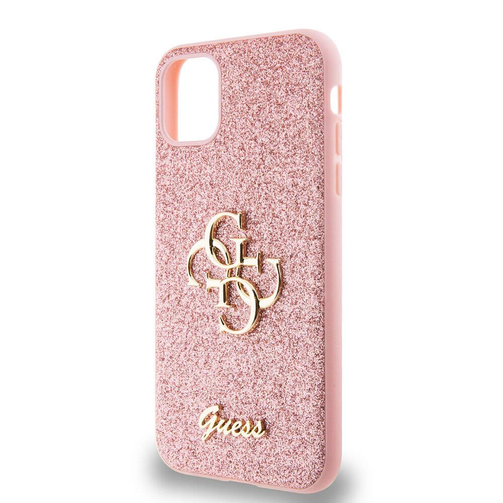 Apple iPhone 11 Kılıf Guess Orjinal Lisanslı 4G Büyük Metal Logolu Glitter Kapak