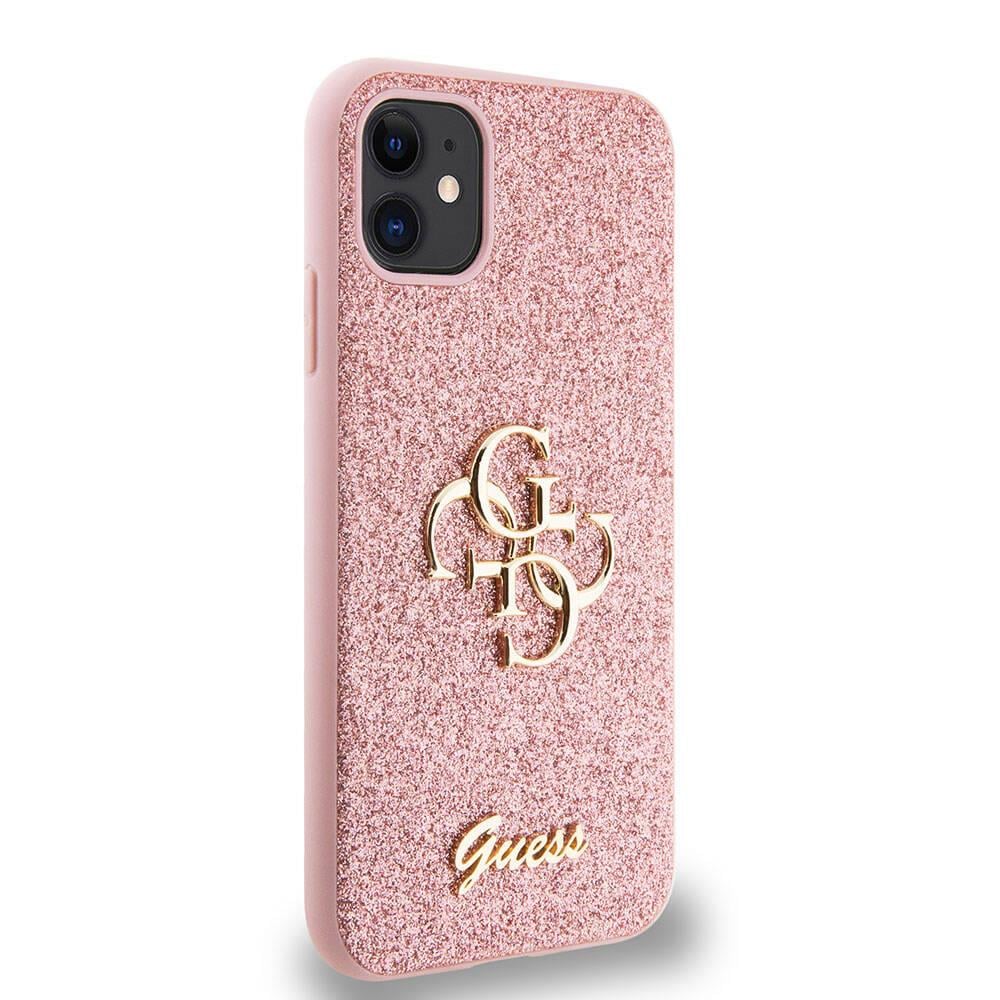 Apple iPhone 11 Kılıf Guess Orjinal Lisanslı 4G Büyük Metal Logolu Glitter Kapak