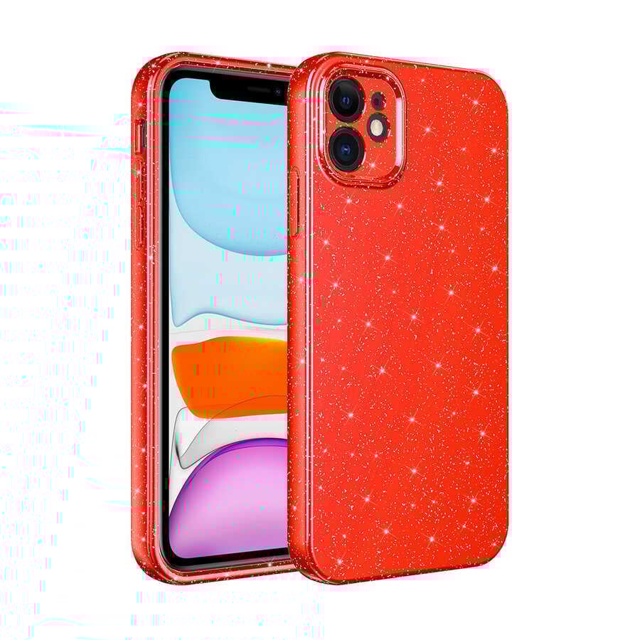 Apple iPhone 11 Kılıf Kamera Korumalı Simli Lüks Zore Koton Kapak