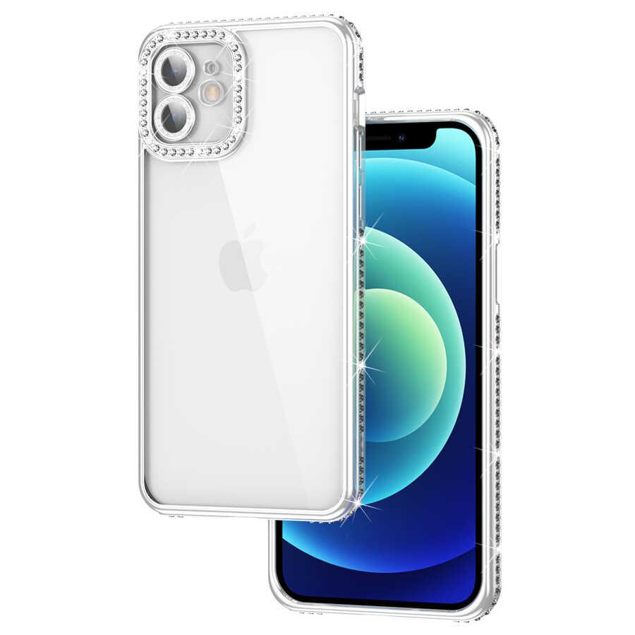 Apple iPhone 11 Kılıf Kamera Korumalı Taşlı Zore Mina Kapak