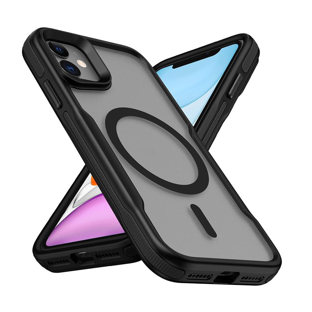 Apple iPhone 11 Kılıf Magsafe Şarj Özellikli Renkli Kenar Airbag Şeritli Zore Lamer Kapak