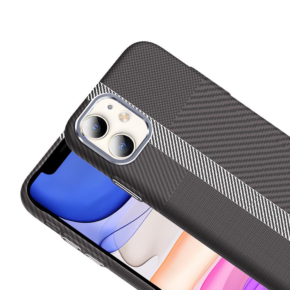 Apple iPhone 11 Kılıf Magsafe Şarj Özellikli Karbon Fiber Görünümlü Zore Gros Kapak