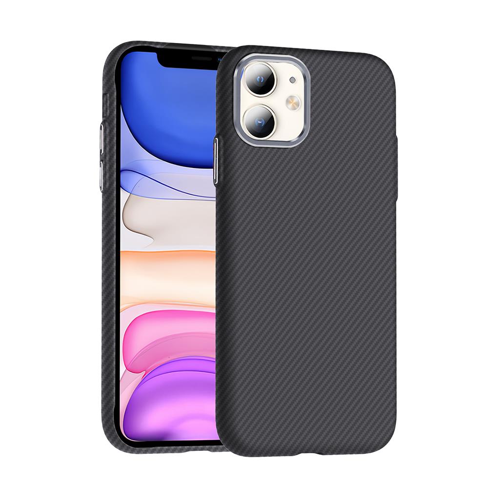 Apple iPhone 11 Kılıf Magsafe Şarj Özellikli Karbon Fiber Görünümlü Zore Gros Kapak