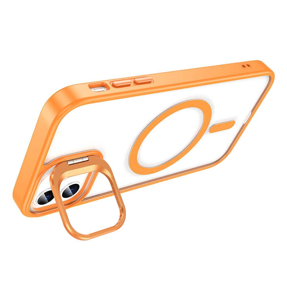 Apple iPhone 11 Kılıf Magsafe Wireless Şarj Özellikli Standlı Zore Magsafe Klon Lensli Kapak