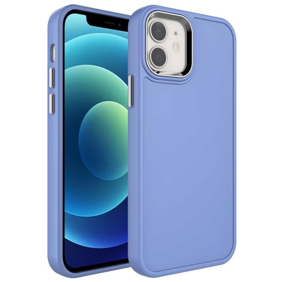 Apple iPhone 11 Kılıf Metal Çerçeve ve Buton Tasarımlı Sert Zore Botox Kapak