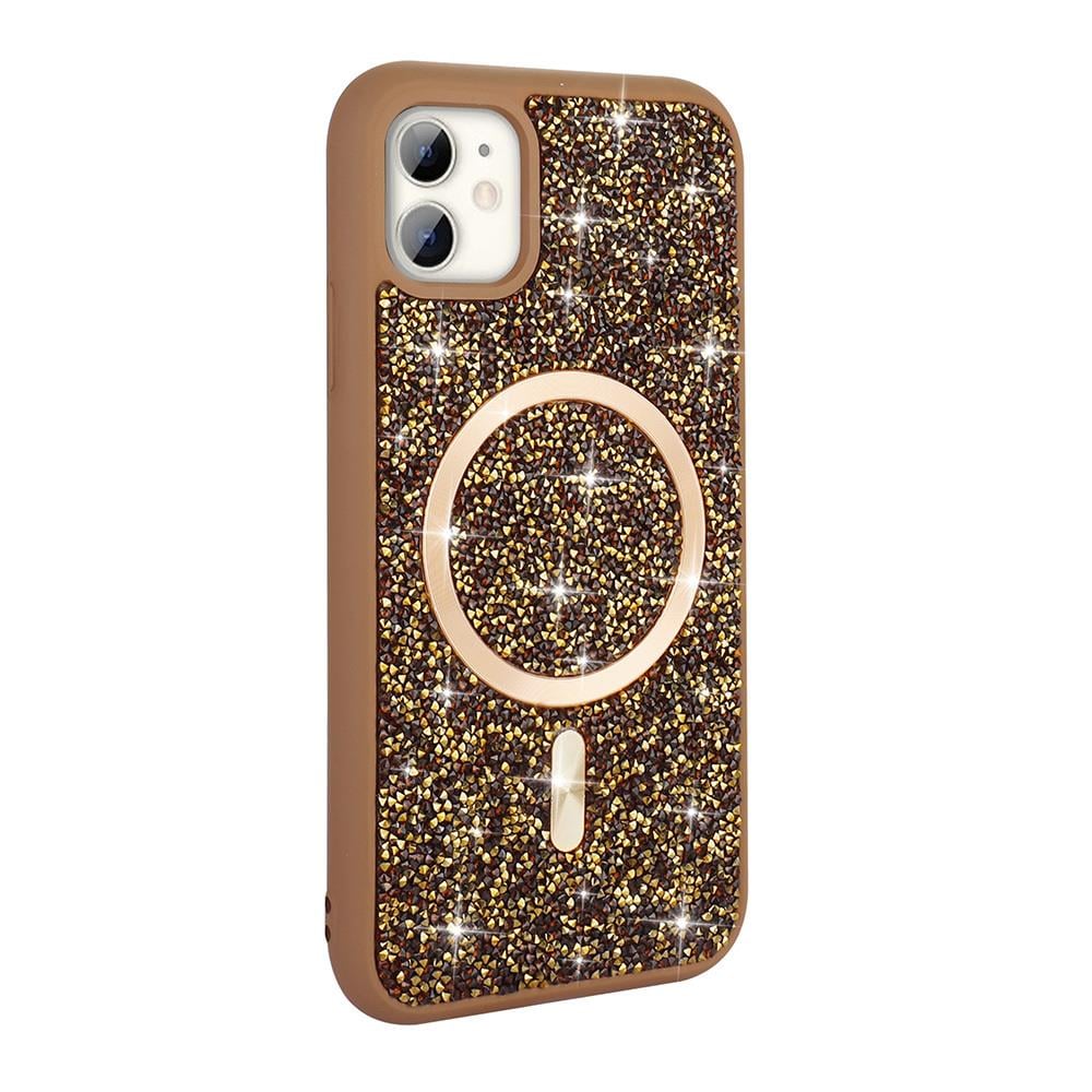 Apple iPhone 11 Kılıf Pırlanta Tasarımlı Magsafe Şarj Özellikli Zore Mozaik Silikon Kapak