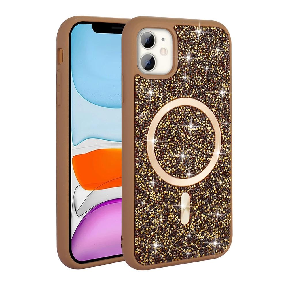 Apple iPhone 11 Kılıf Pırlanta Tasarımlı Magsafe Şarj Özellikli Zore Mozaik Silikon Kapak