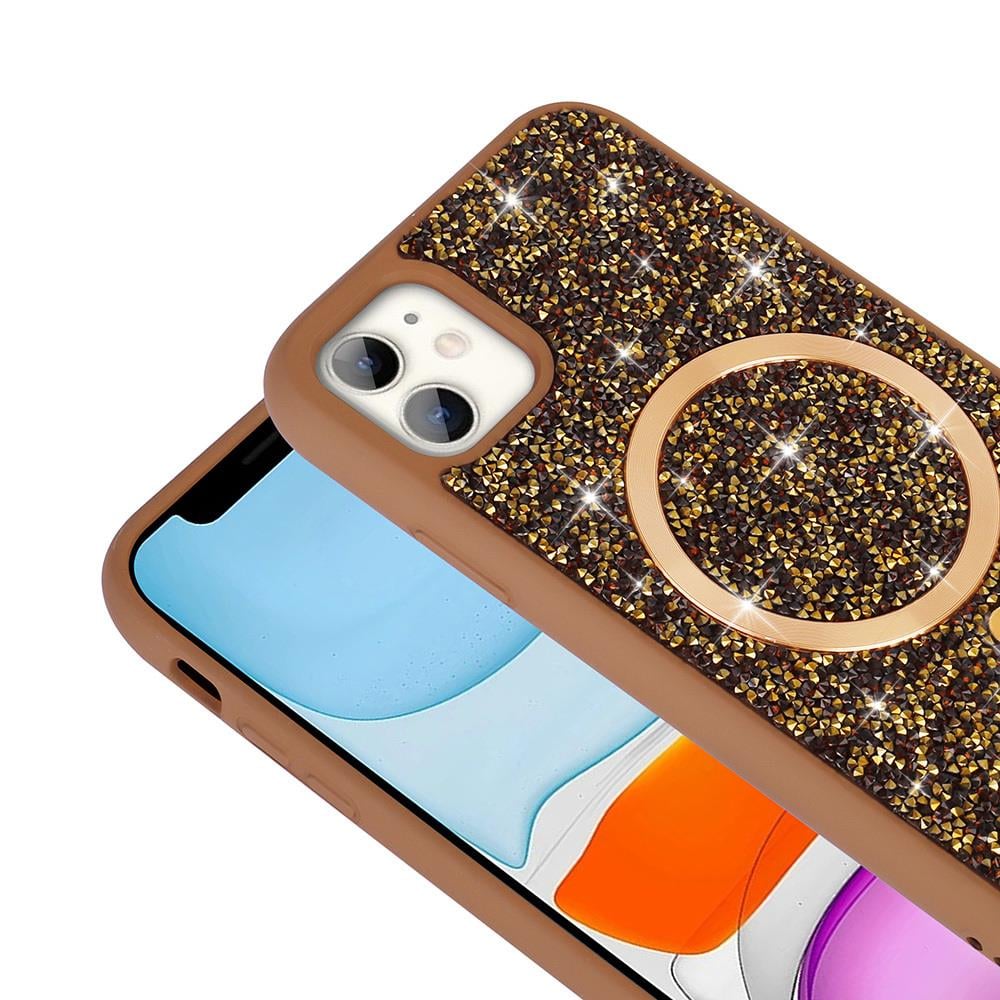 Apple iPhone 11 Kılıf Pırlanta Tasarımlı Magsafe Şarj Özellikli Zore Mozaik Silikon Kapak