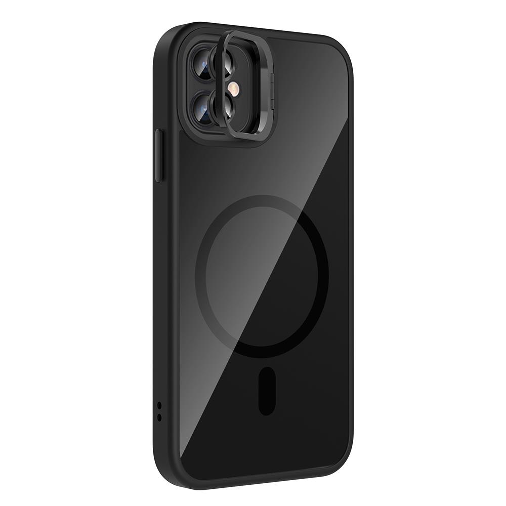 Apple iPhone 11 Kılıf Standlı ve Kamera Lens Hediyeli M-Safe Şarj Özellikli Zore Etro Kapak