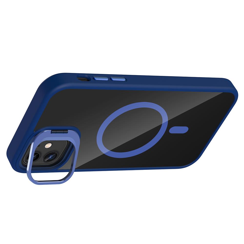 Apple iPhone 11 Kılıf Standlı ve Kamera Lens Hediyeli M-Safe Şarj Özellikli Zore Etro Kapak