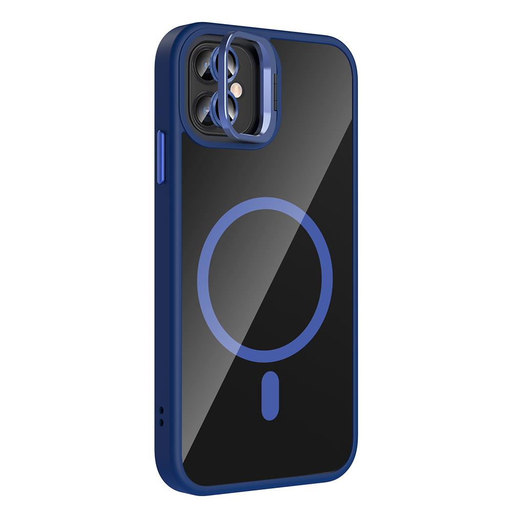 Apple iPhone 11 Kılıf Standlı ve Kamera Lens Hediyeli M-Safe Şarj Özellikli Zore Etro Kapak