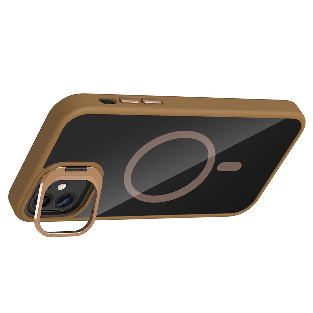 Apple iPhone 11 Kılıf Standlı ve Kamera Lens Hediyeli M-Safe Şarj Özellikli Zore Etro Kapak