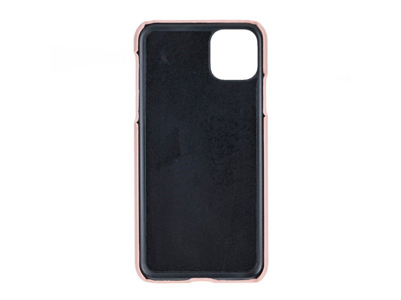 Apple iPhone 11 Pro Max Uyumlu Deri Arka Kapak UJ NU2 Pembe