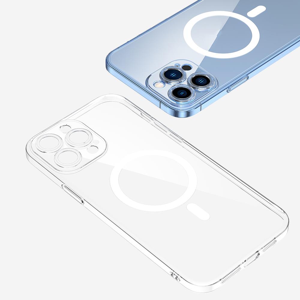 Apple iPhone 12 Pro Max Kamera Korumalı M-Safe Şarj Özellikli Şeffaf Zore London Sert PC Kapak