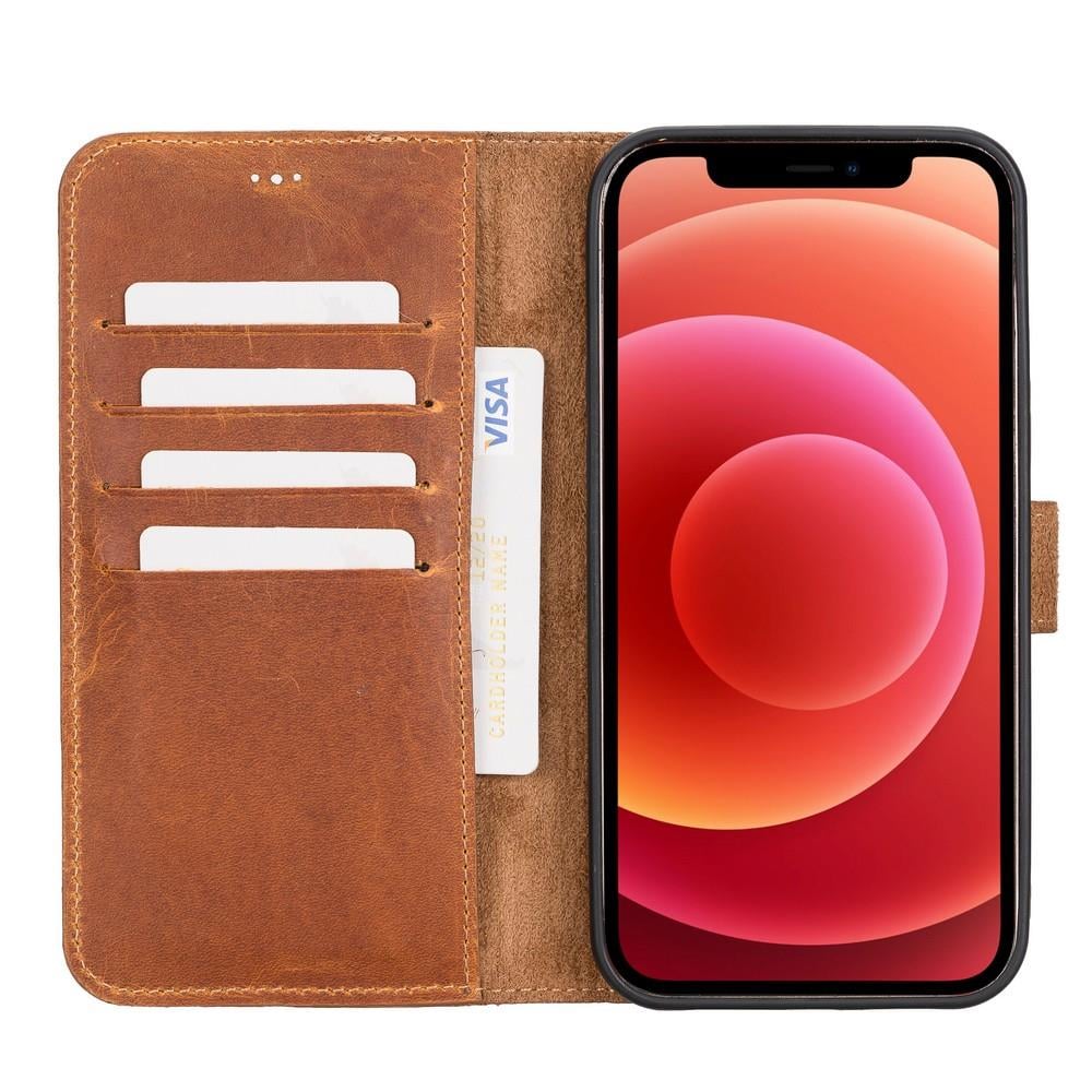 Apple iPhone 12 Pro Max Uyumlu Deri Cüzdanlı Kılıf G19 Taba
