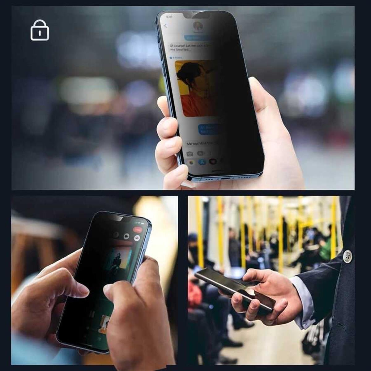 Apple iPhone 13 Hayalet Ekran Koruyucu Davin Privacy Seramik Ekran Filmi