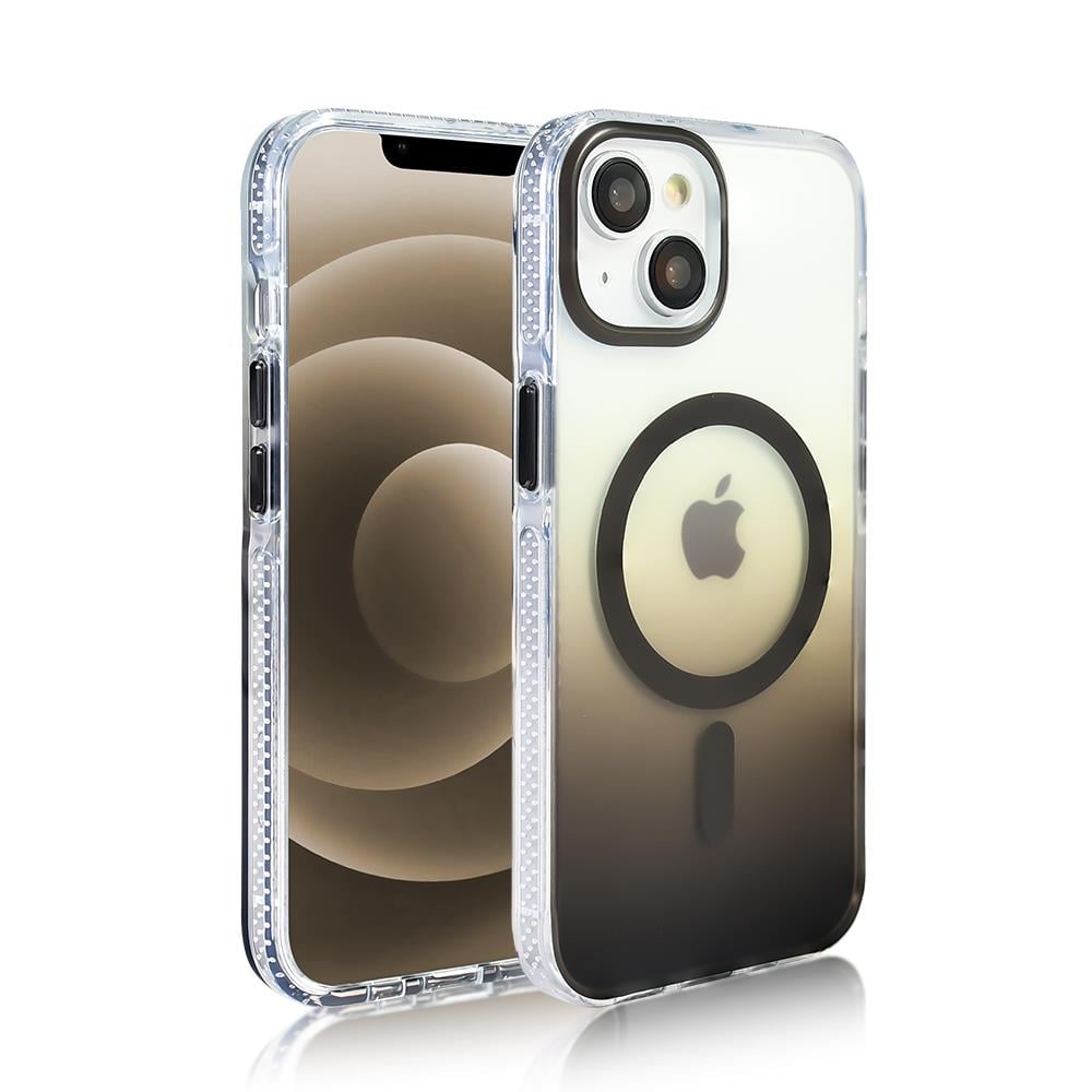 Apple iPhone 13 Kılıf M-safe Şarj Özellikli Transparan Renk Geçişli Zore Toros Kapak