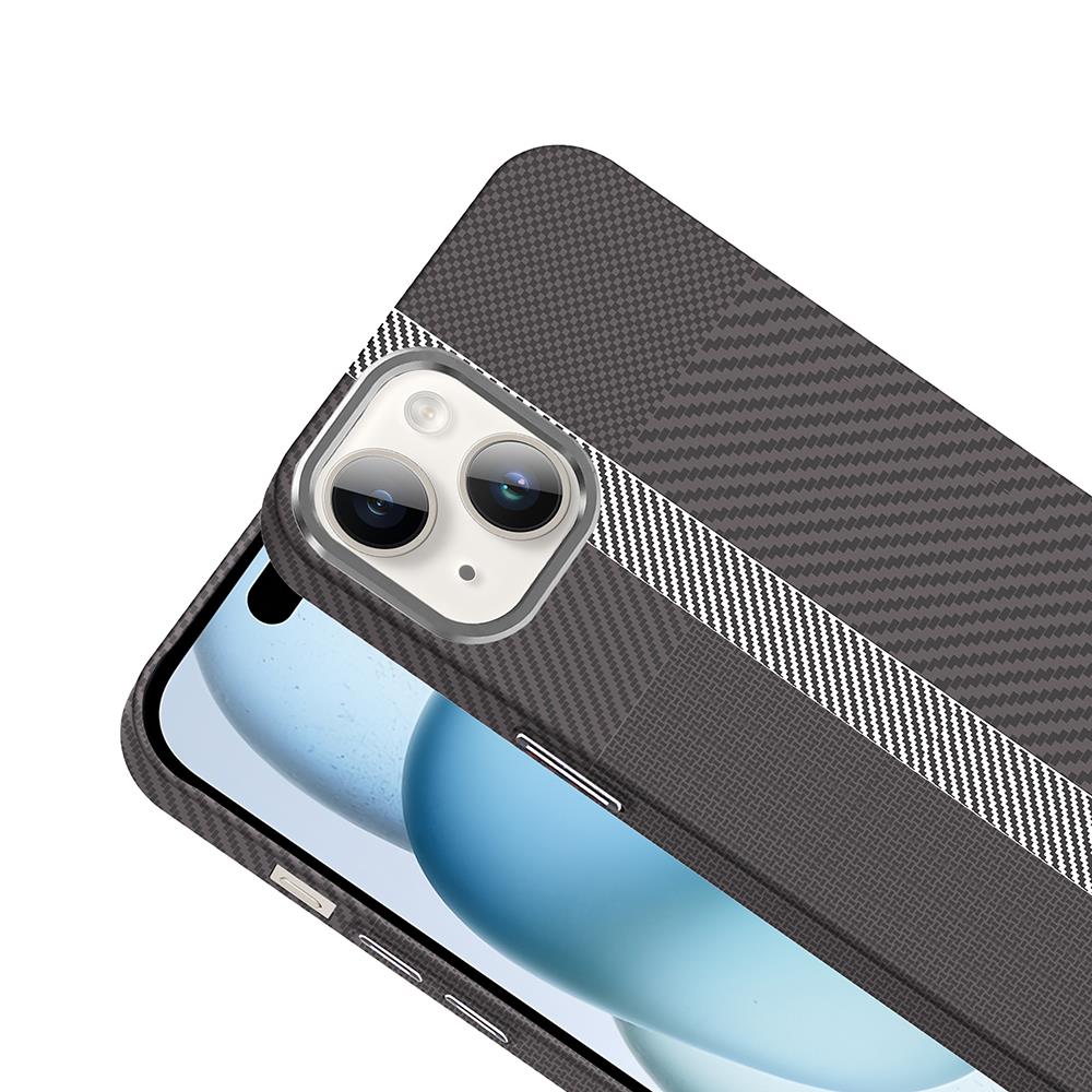 Apple iPhone 13 Kılıf Magsafe Şarj Özellikli Karbon Fiber Görünümlü Zore Gros Kapak