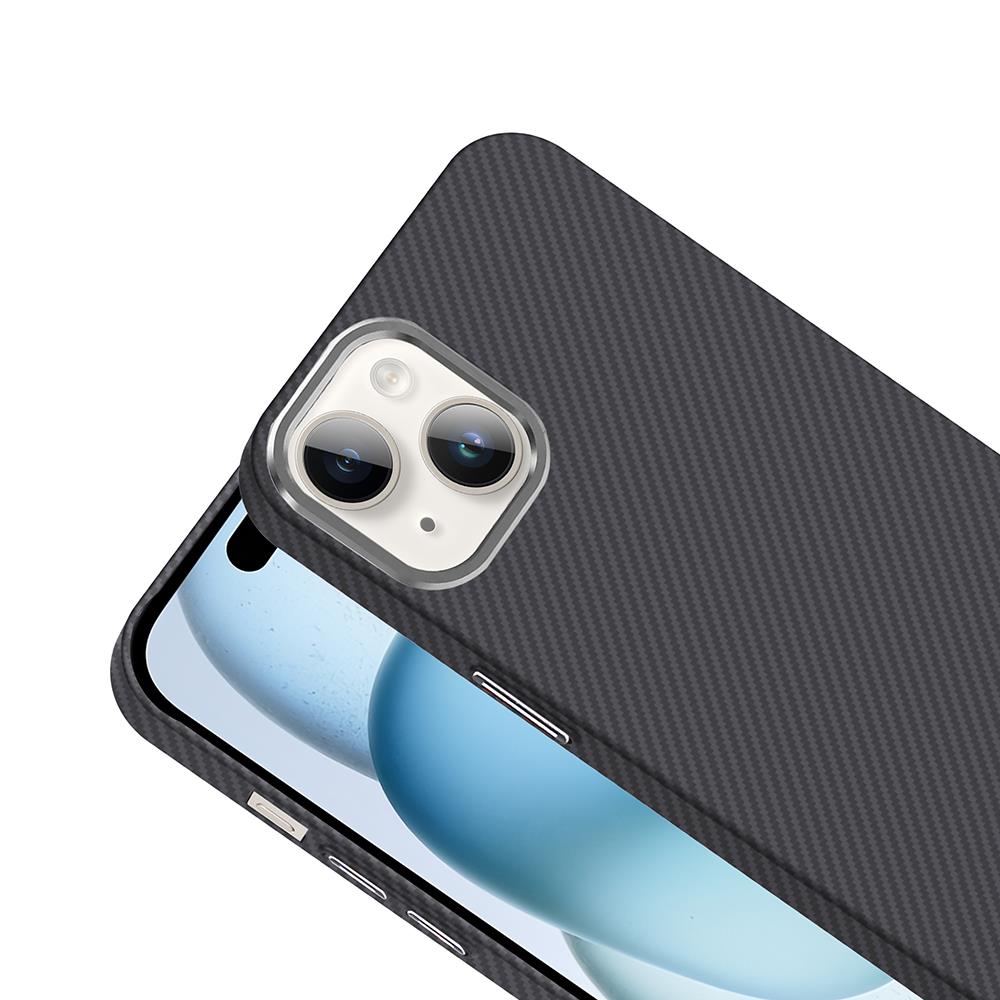 Apple iPhone 13 Kılıf Magsafe Şarj Özellikli Karbon Fiber Görünümlü Zore Gros Kapak