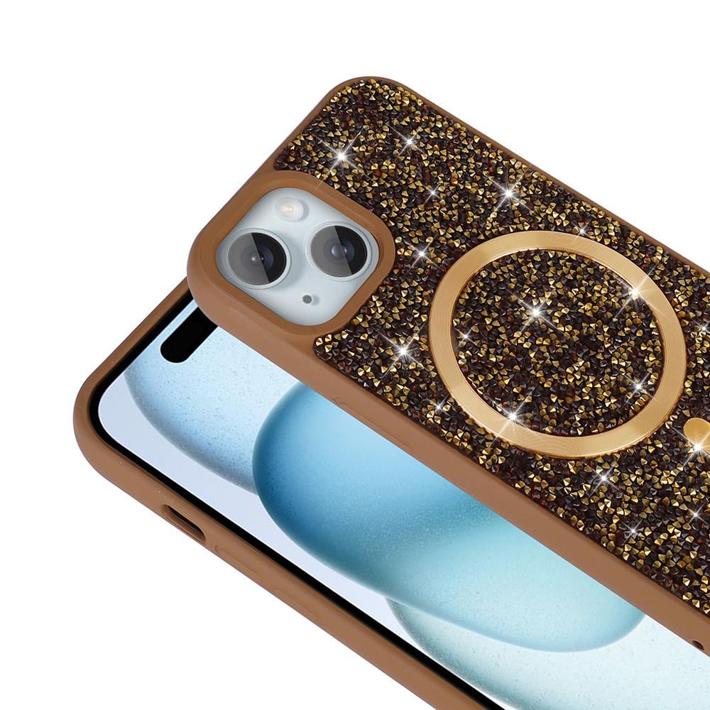 Apple iPhone 13 Kılıf Pırlanta Tasarımlı Magsafe Şarj Özellikli Zore Mozaik Silikon Kapak