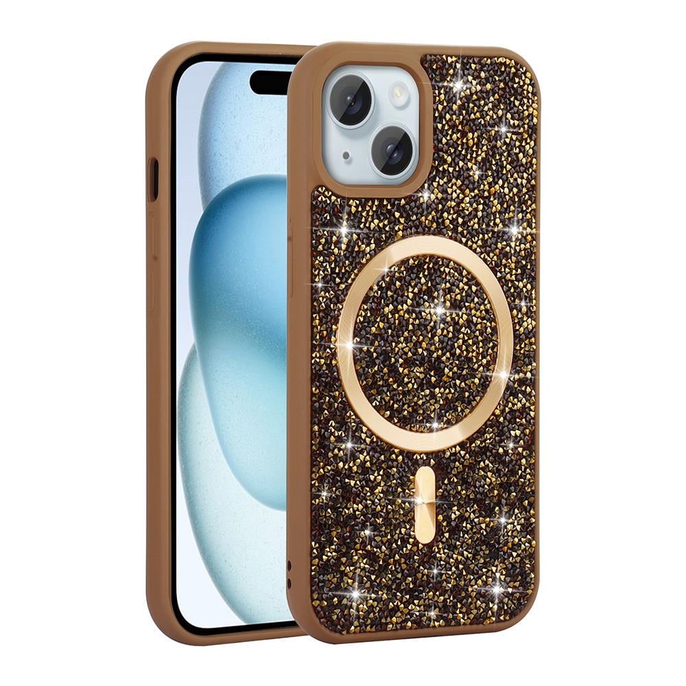 Apple iPhone 13 Kılıf Pırlanta Tasarımlı Magsafe Şarj Özellikli Zore Mozaik Silikon Kapak