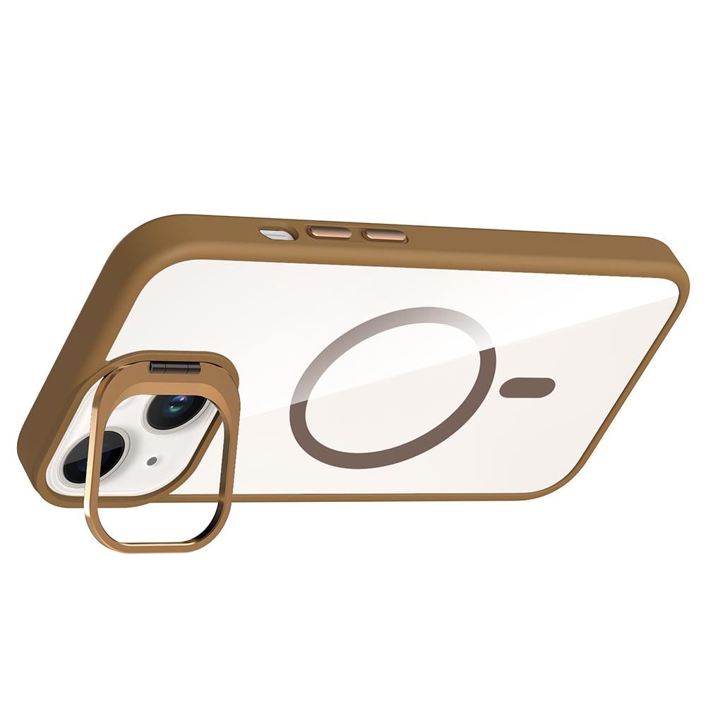 Apple iPhone 13 Kılıf Standlı ve Kamera Lens Hediyeli M-Safe Şarj Özellikli Zore Etro Kapak