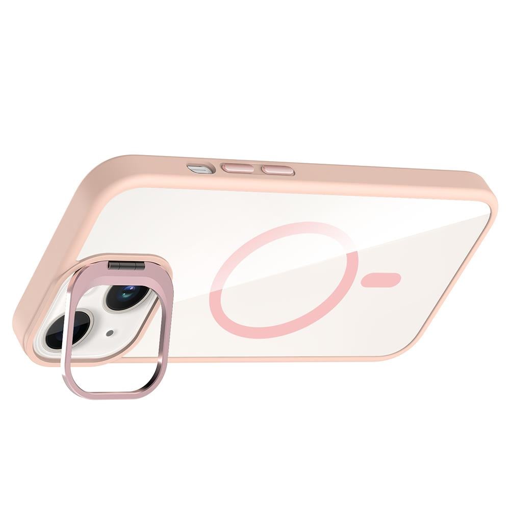 Apple iPhone 13 Kılıf Standlı ve Kamera Lens Hediyeli M-Safe Şarj Özellikli Zore Etro Kapak